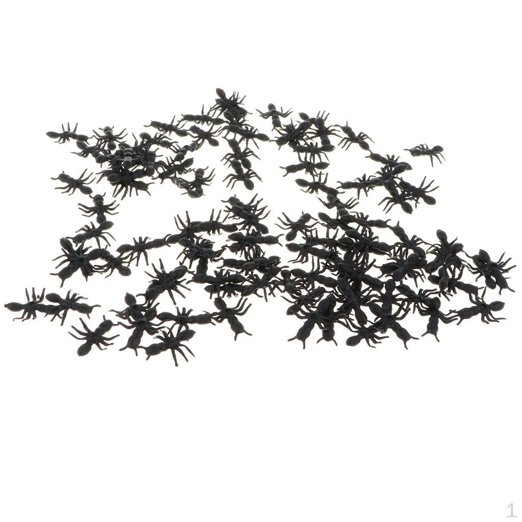 100 шт черные пластиковые фигурки, детские игрушки для шуток